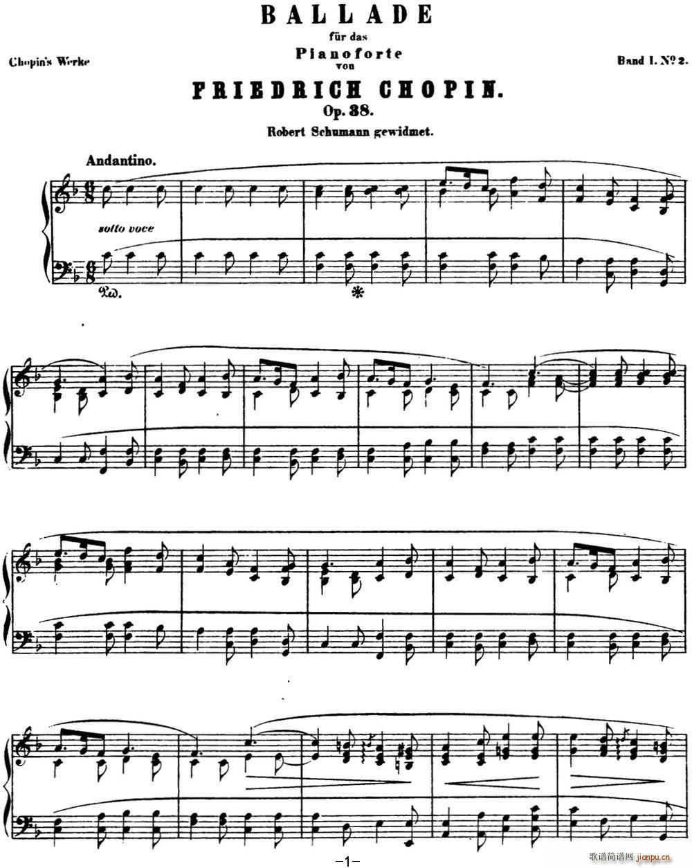 Ф 2 F{ Chopin Ballade No 2 Op 38(V)1