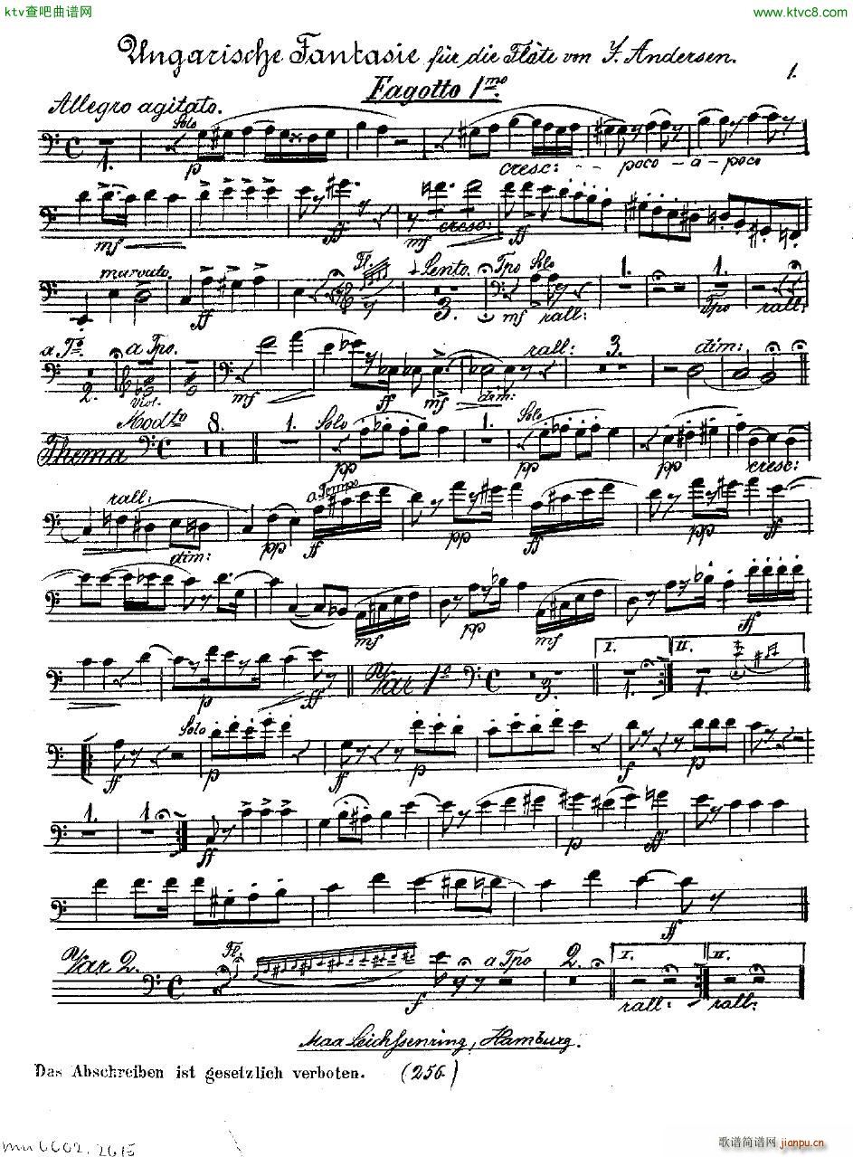 Andersen op 2 Ungarische Fantasie orch parts(V)36