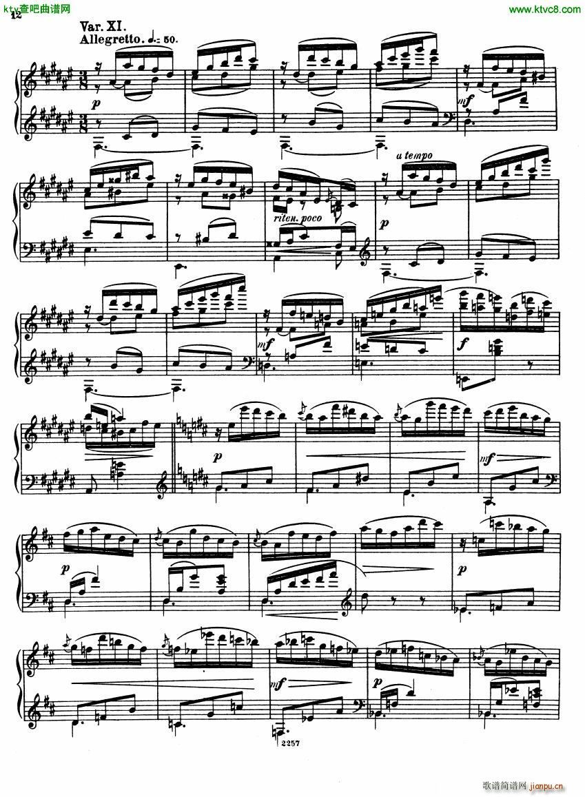 Glazunov Theme et Variations Op 72(V)12
