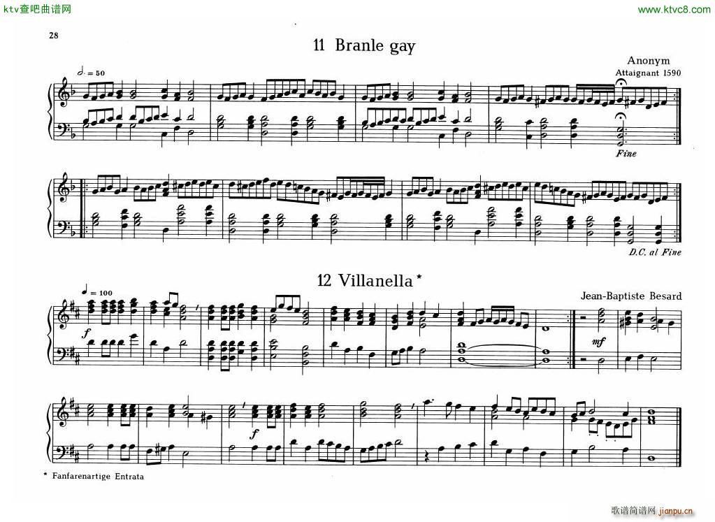 Organ Or Clavichord Old Pieces For(V)7