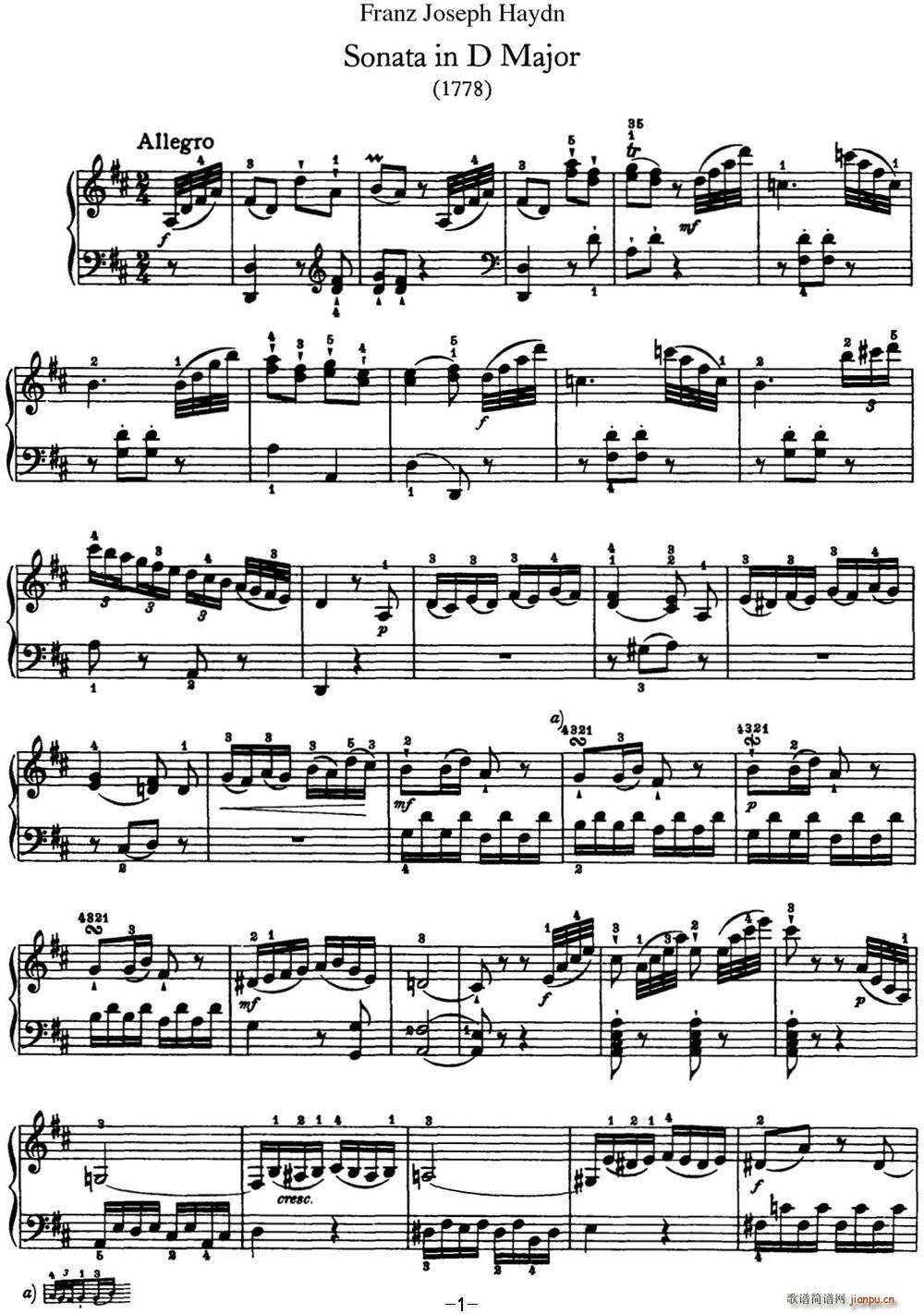 D Q Hob XVI 33 in D major(V)1