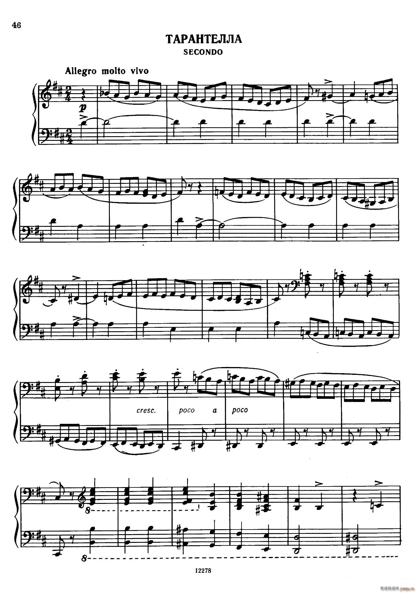 Tarantella in D Major D{m̩ (lin)(V)1