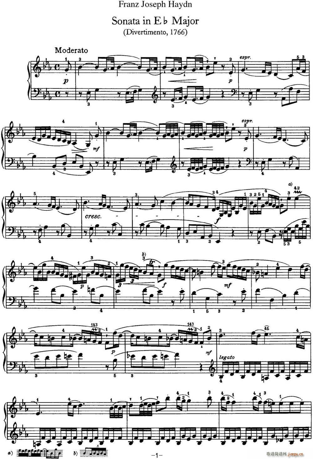 D Q Hob XVI 45 Divertimento Eb major(V)1