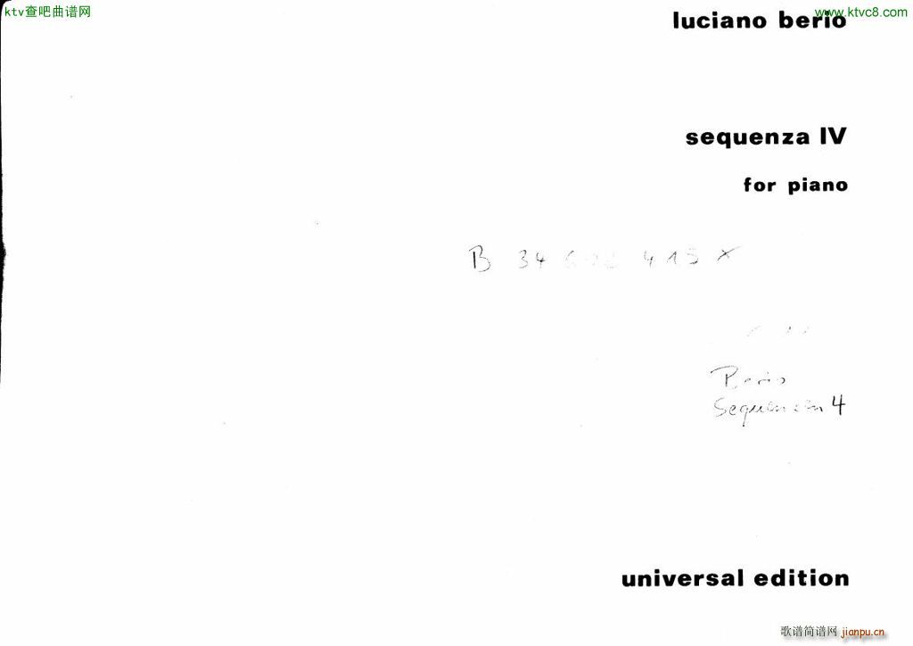 Berio Sequenza IV(V)1