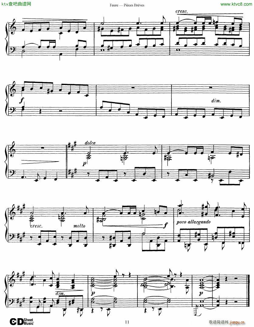 Faure 8 Pieces Breves Op 84(V)11