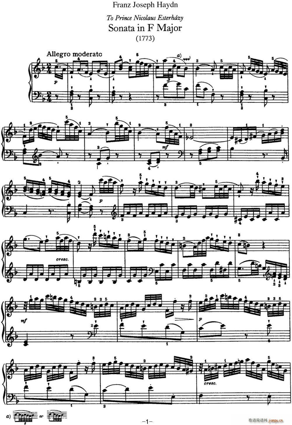 D Q Hob XVI 23 in F major(V)1
