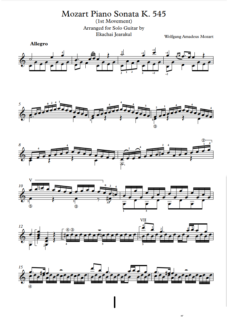 Mozart Piano Sonata K 545 ŵ伪(V)1