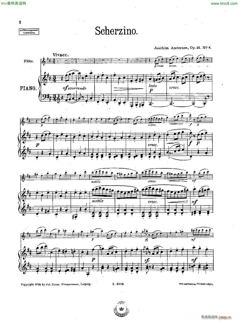 Andersen op 55 Acht Vortragsstcke fl pno(V)38