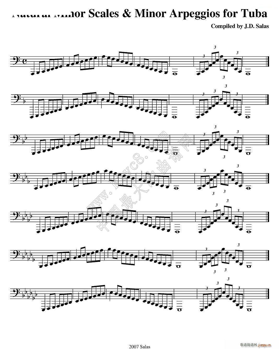 Natural Minor Scales Minor Arpeggios Tuba ̖̲x(ʮּ)1