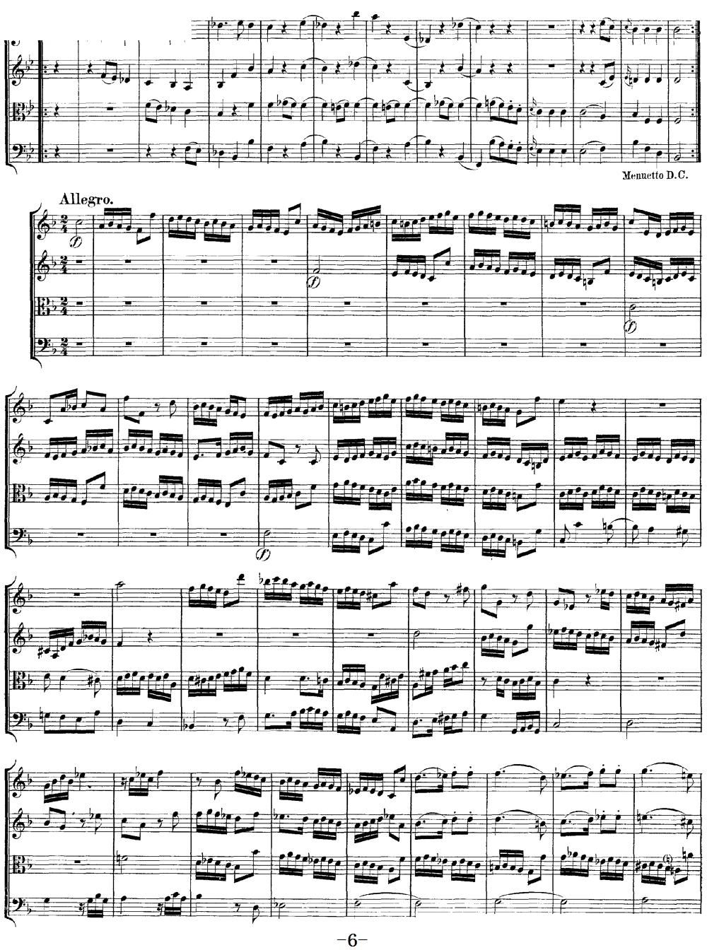 Mozart Quartet No 8 in F Major K 168(V)6