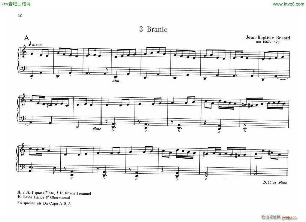 Organ Or Clavichord Old Pieces For(V)5