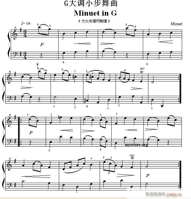 Ŀ G{С Minuet in G(V)1