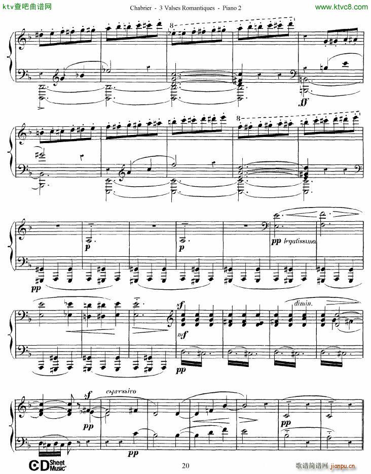 Chabrier 3 Valses Romantiques Piano 2(V)20