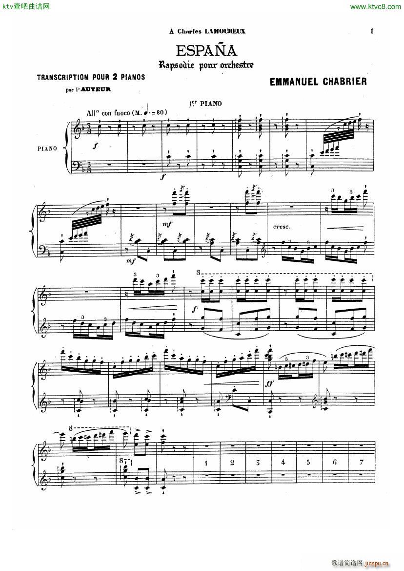 Chabrier Espana for two pianos(V)1