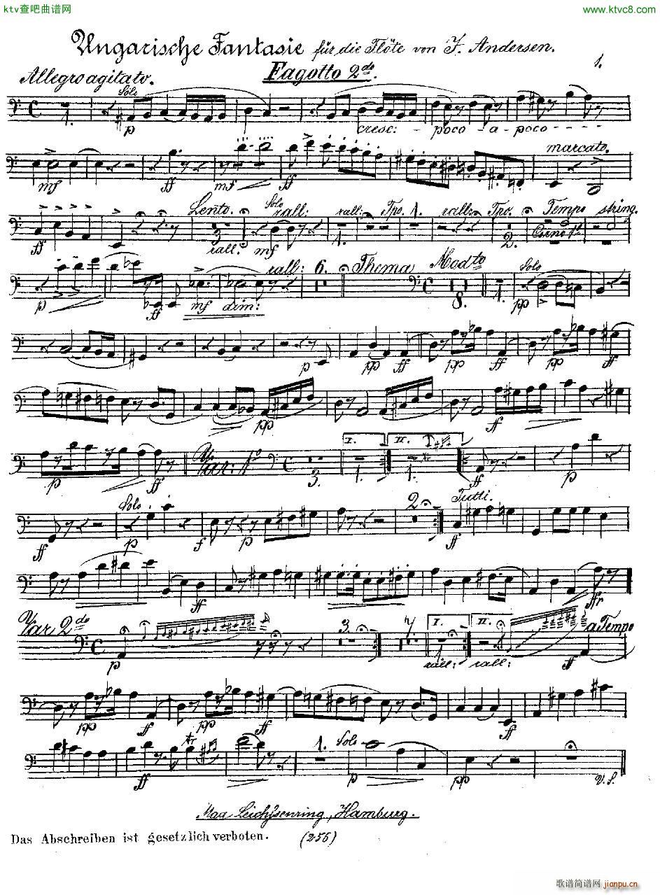 Andersen op 2 Ungarische Fantasie orch parts(V)39