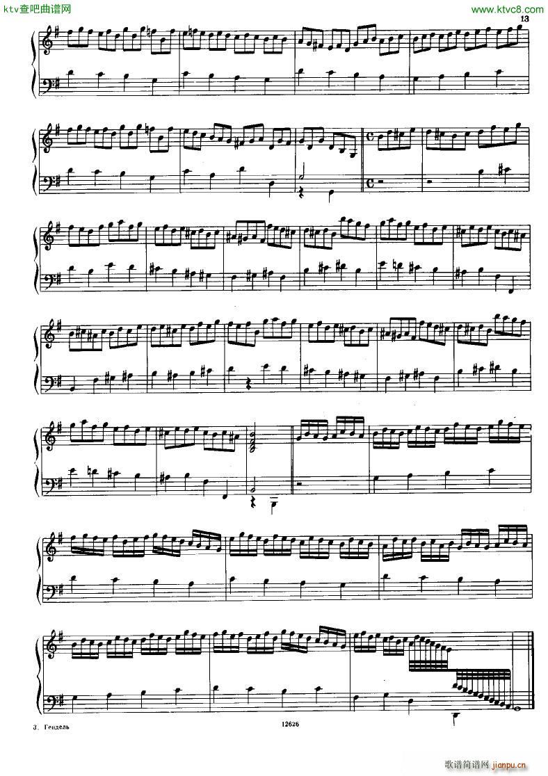 H ndel 1 Suiten for Piano Book 2(V)11