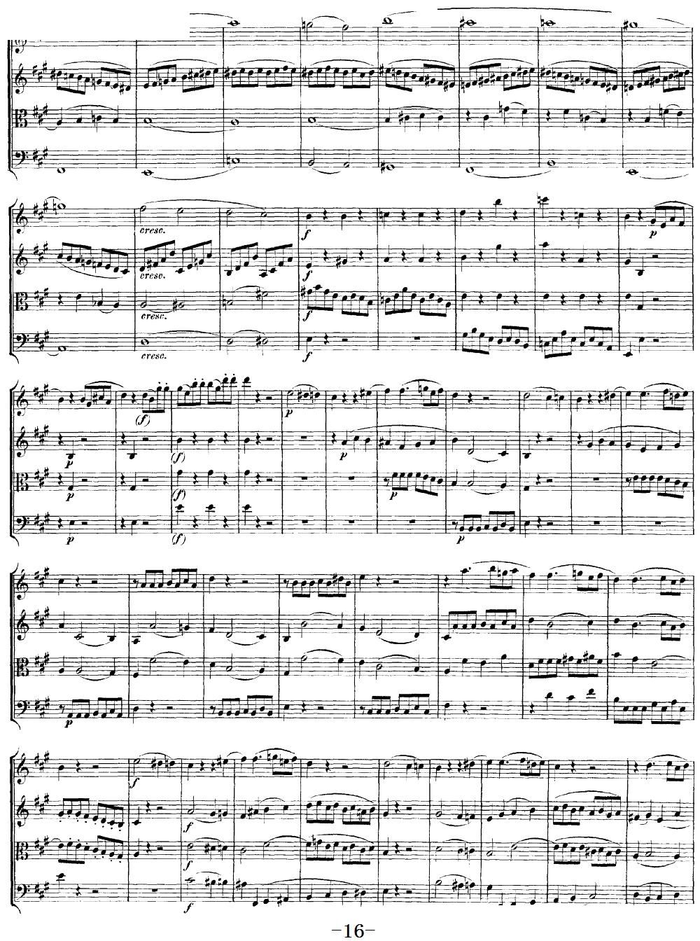 Mozart Quartet No 18 in A Major K 464(V)16