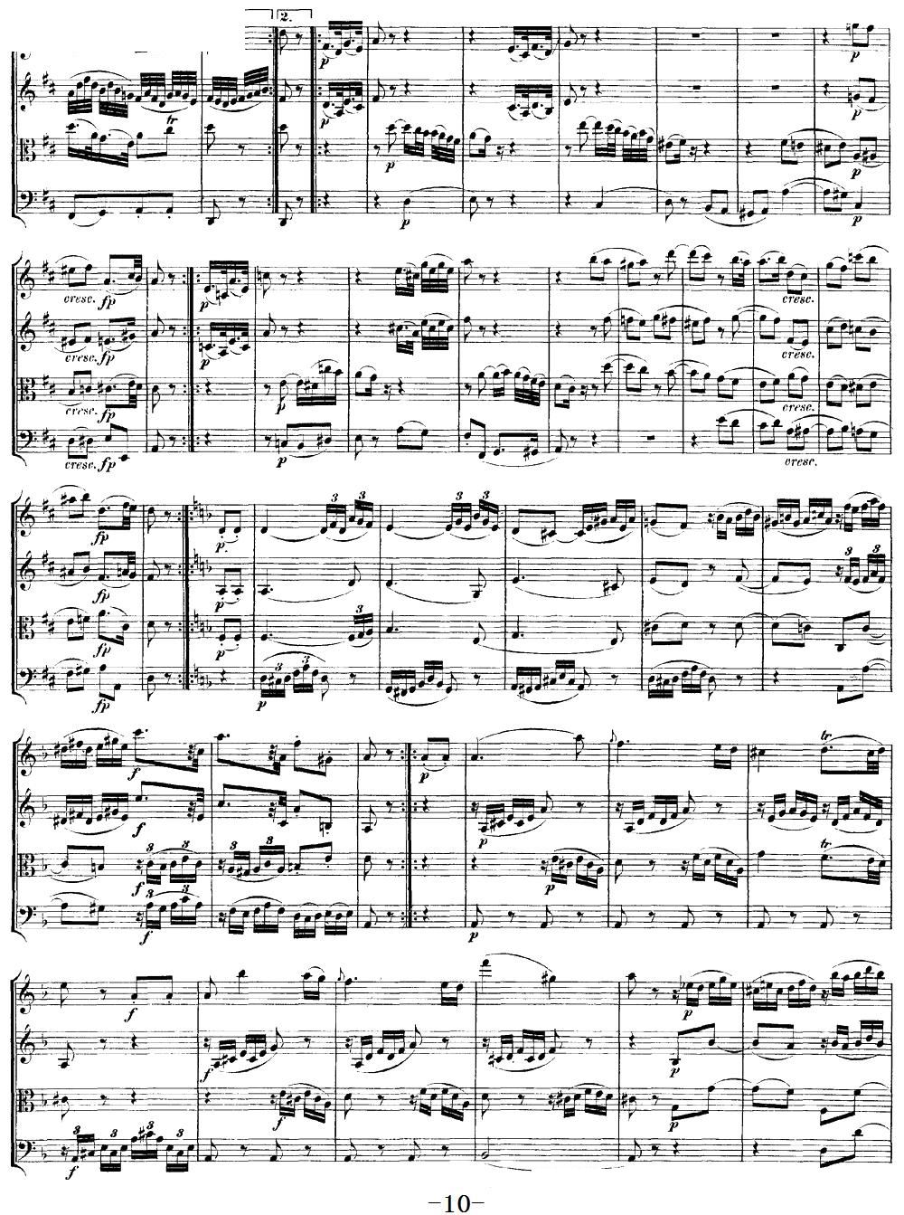 Mozart Quartet No 18 in A Major K 464(V)10