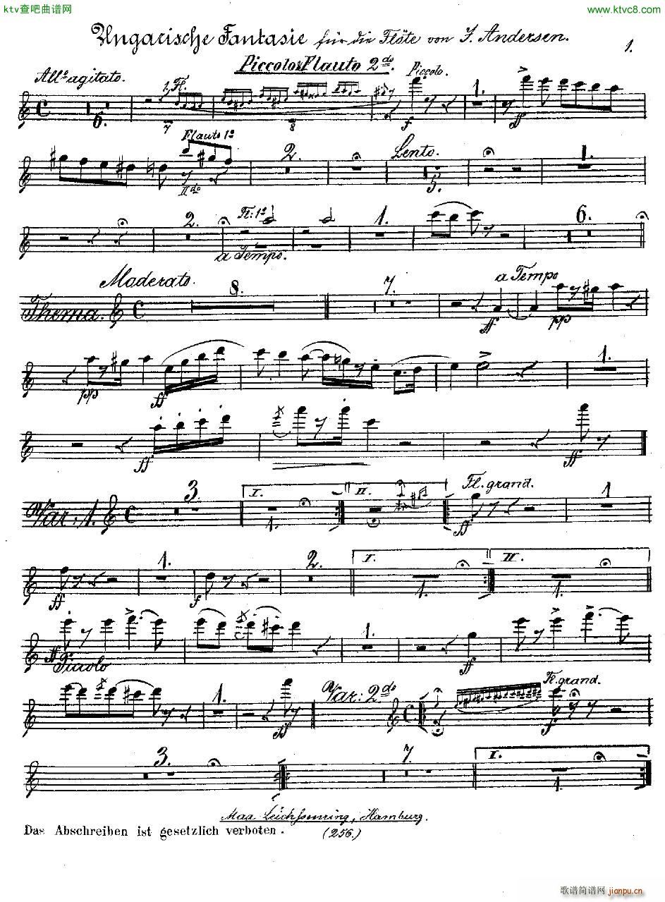 Andersen op 2 Ungarische Fantasie orch parts(V)24