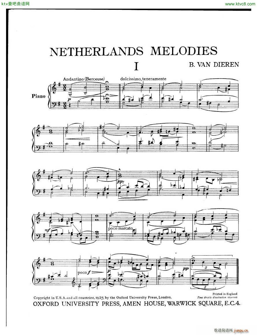van Dieren Netherlands Melodies(V)1