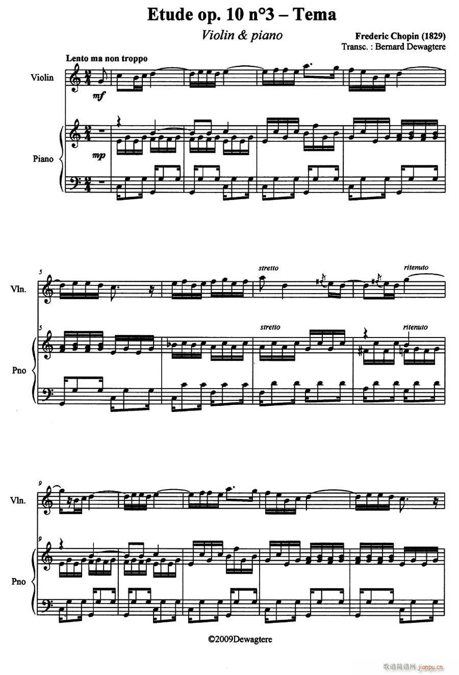 Etude Op 10 No 3 Tema xe ٰ(V)1