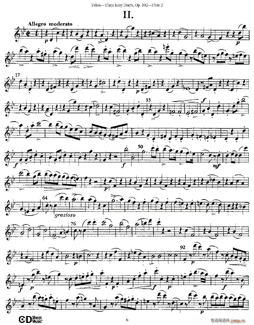 Three Easy Duets Op 102 ֮ڶL(chng) ׺(jin)Ʒ102̖ ~(ѺV)6