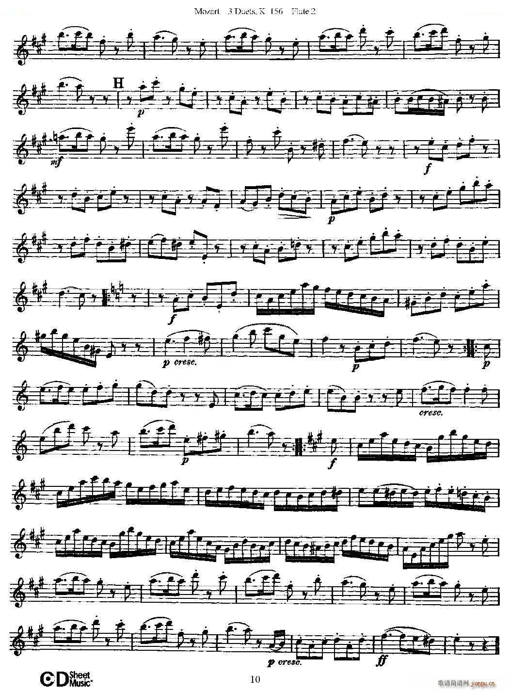 3 Duets K 156 ֮ڶL(chng)  K156̖ ~(ѺV)10