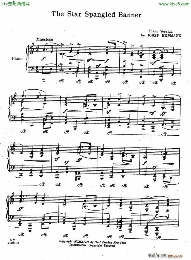 The Star Spangled Banner Josef Hofmann(V)1