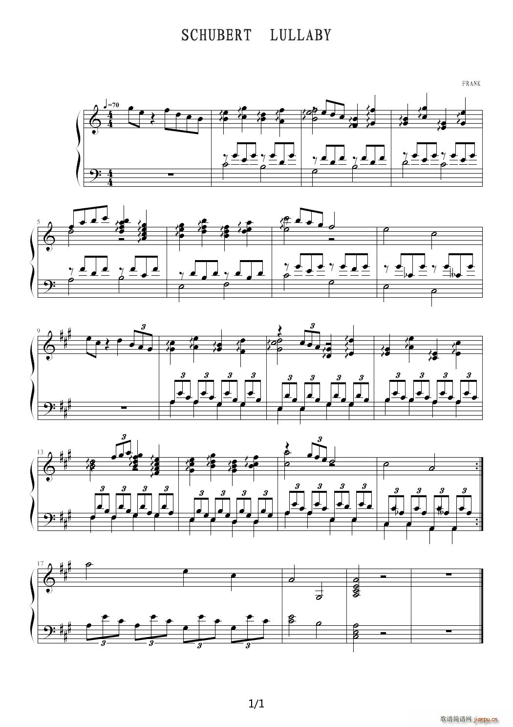 SCHUBERT LULLABY C{(V)1