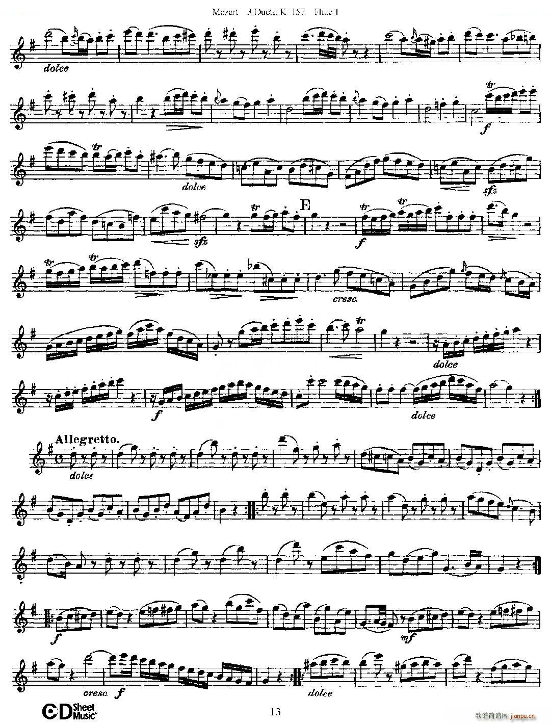 3 Duets K 157 ֮һL(chng)  K157̖ ~(ѺV)13