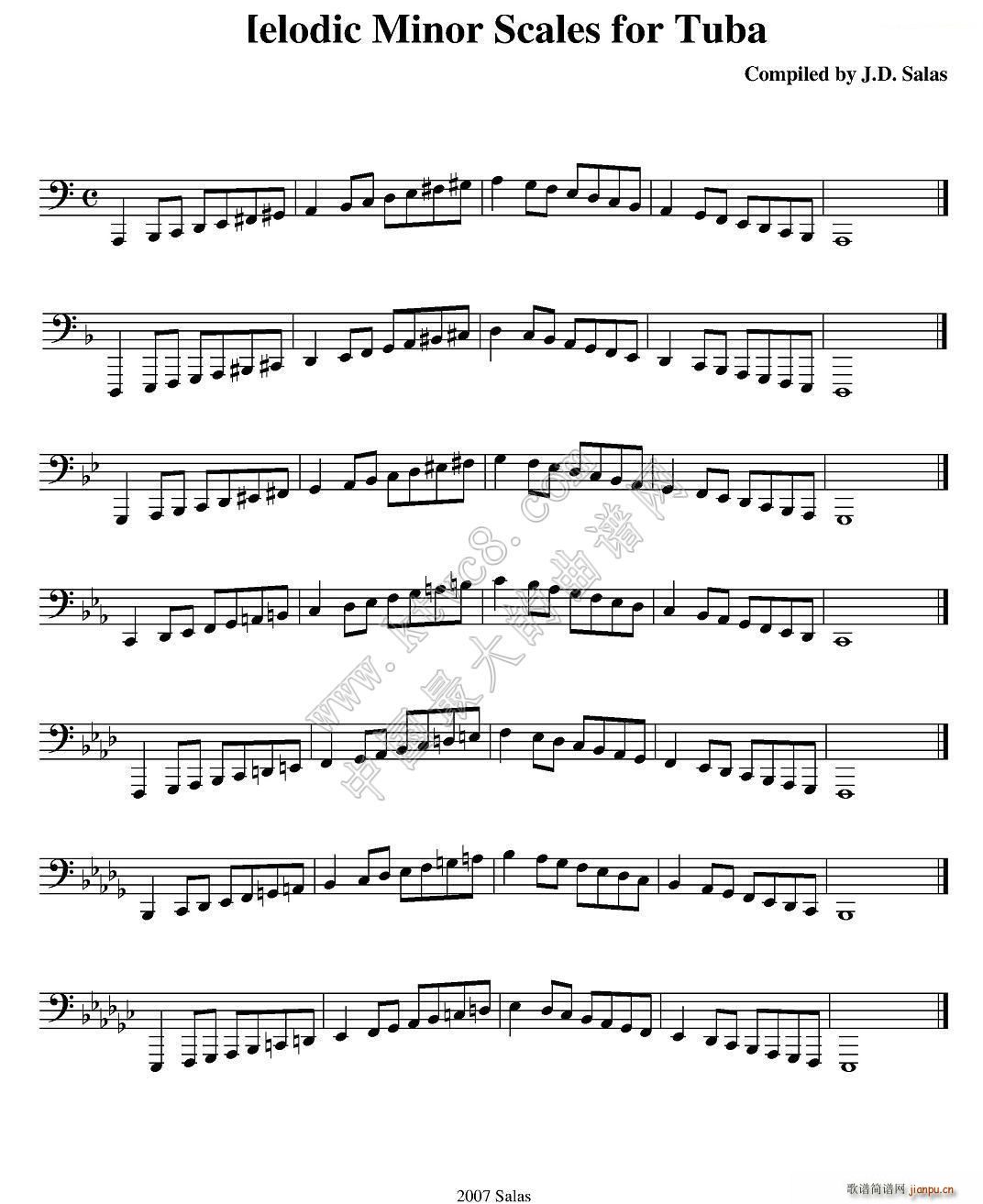 Melodic Minor Scales Tuba ̖̲x(ʮּ)1