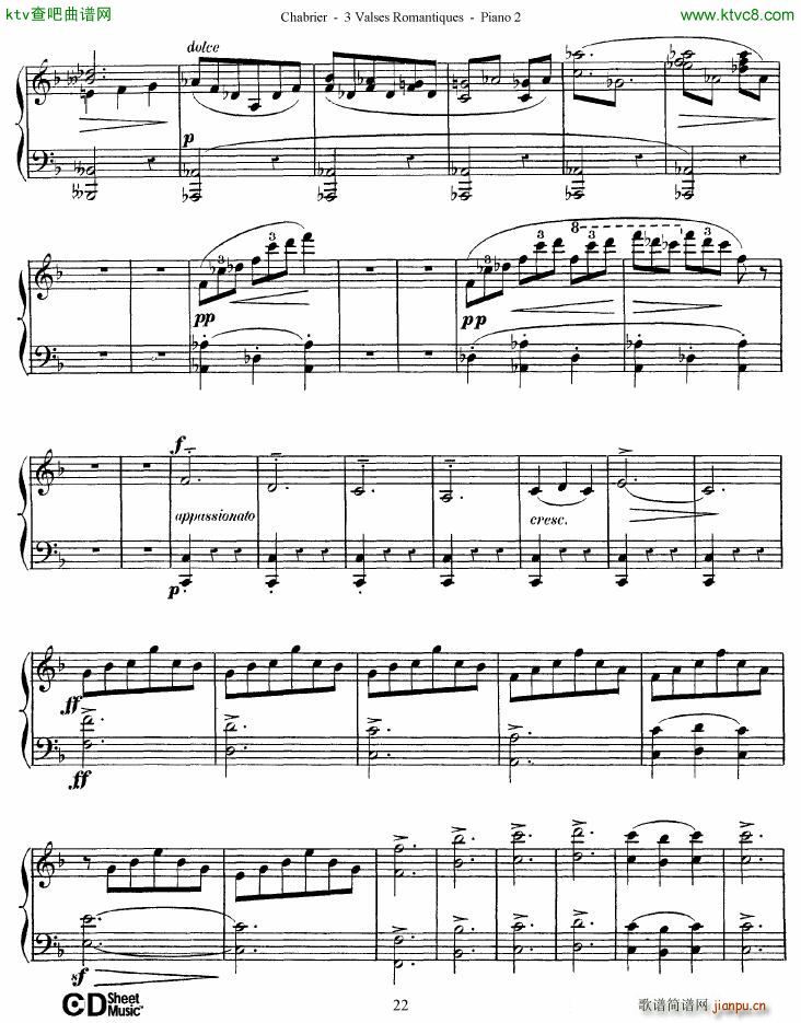 Chabrier 3 Valses Romantiques Piano 2(V)22