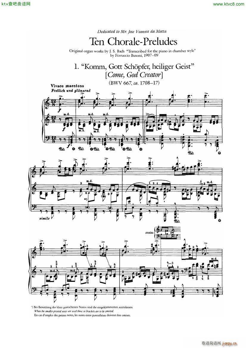 Bach Busoni Ten Chorale Preludes(V)1