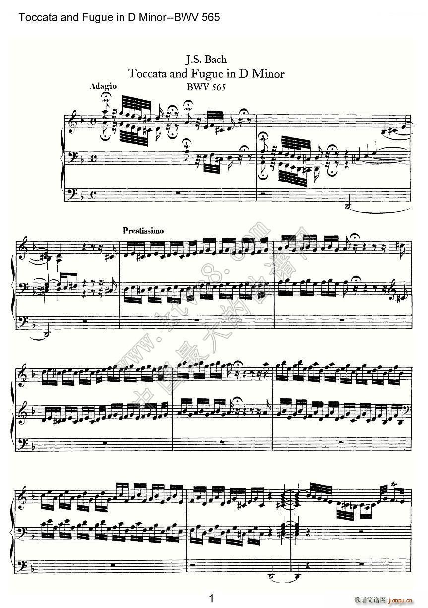 Toccata and Fugue in D Minor BWV 565 L(fng)V(ʮּ)1