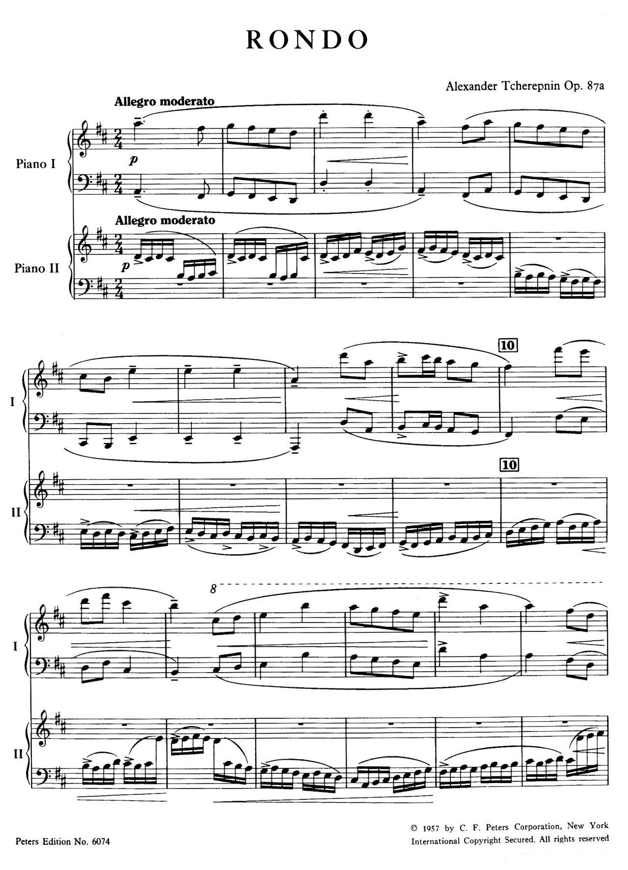 Rondo in D Major Op 87a D{ p(V)1
