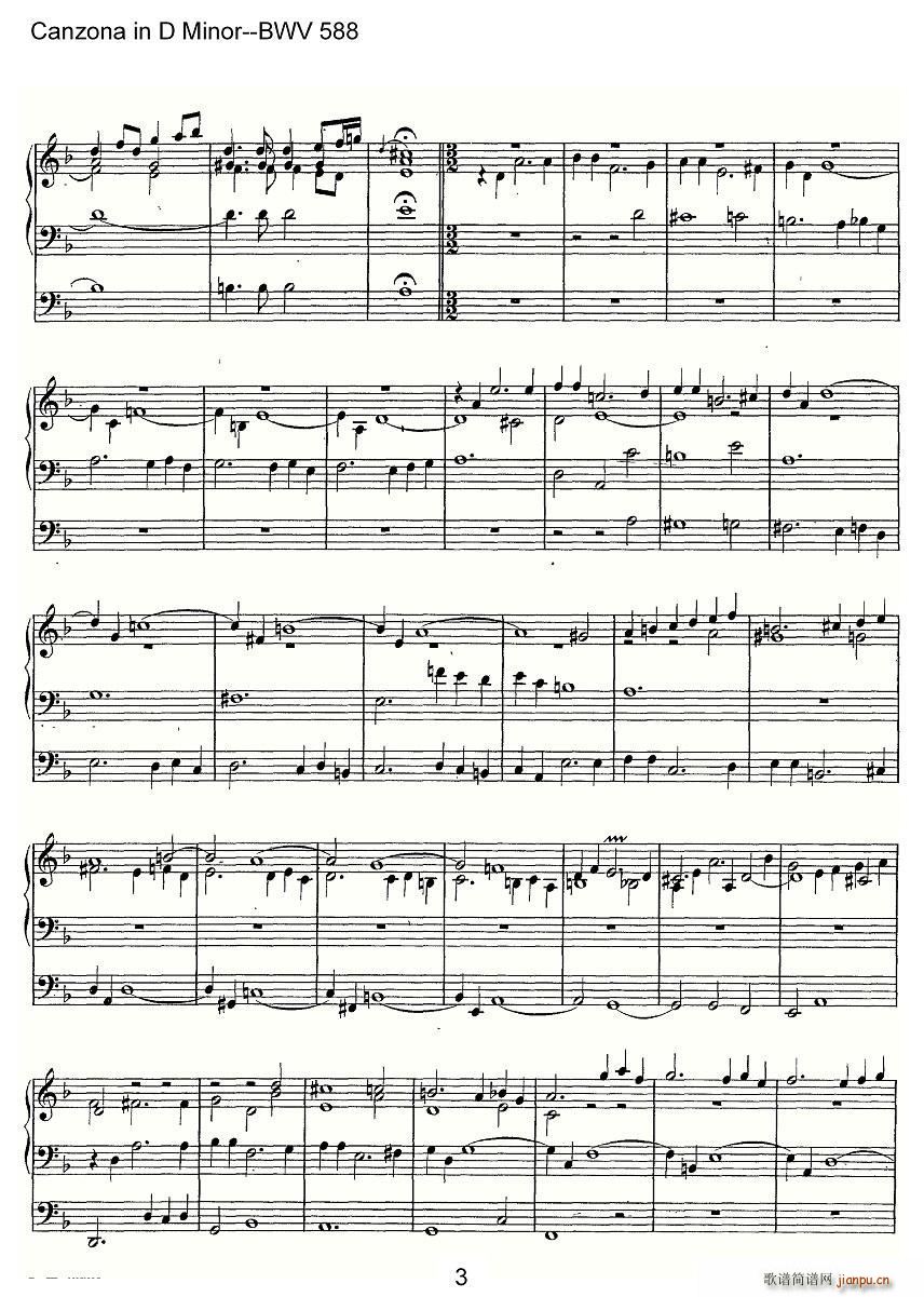 Canzona in D Minor BWV 588 L(fng)V(ʮּ)3