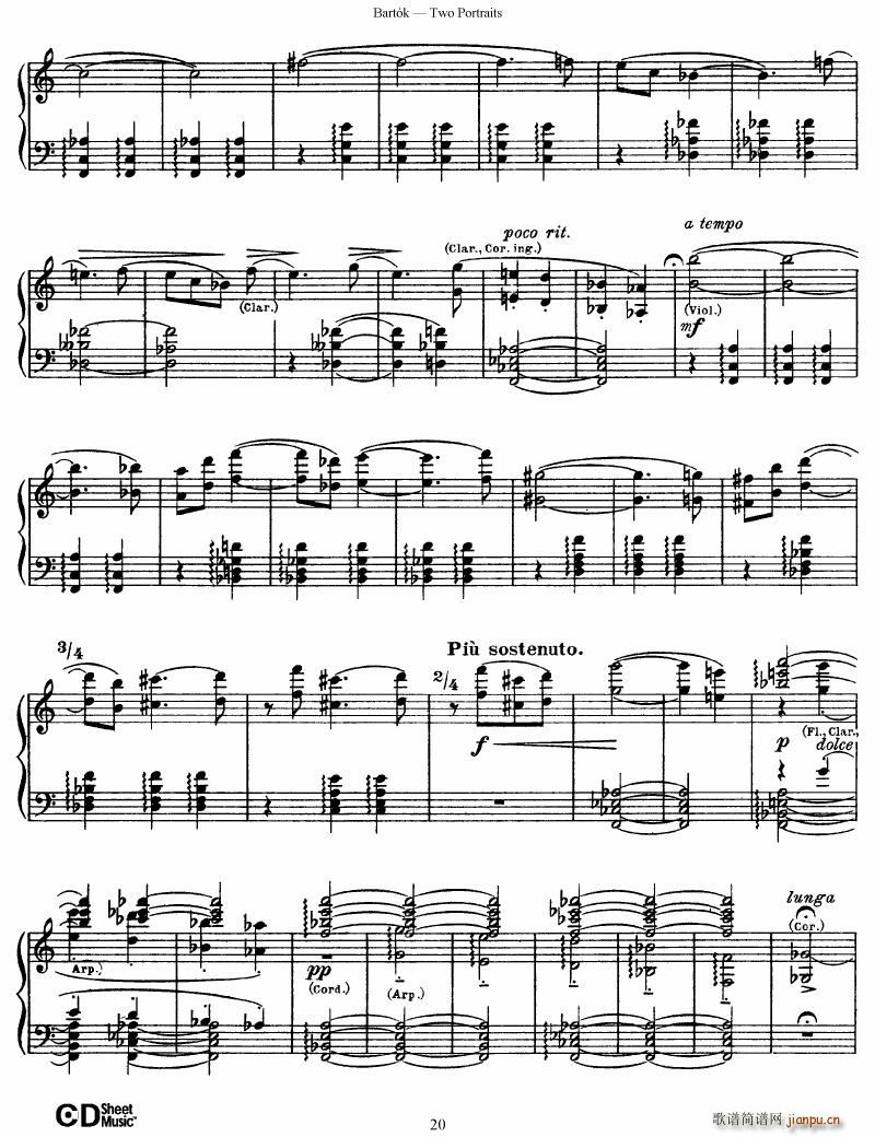 Bartok SZ 37 Two Portraits op 5(V)20