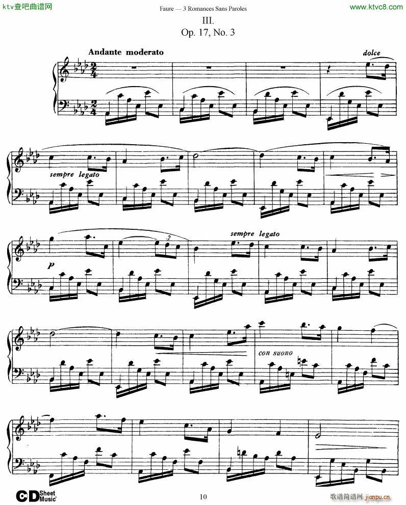 Faure 3 Romances Sans Paroles(V)10
