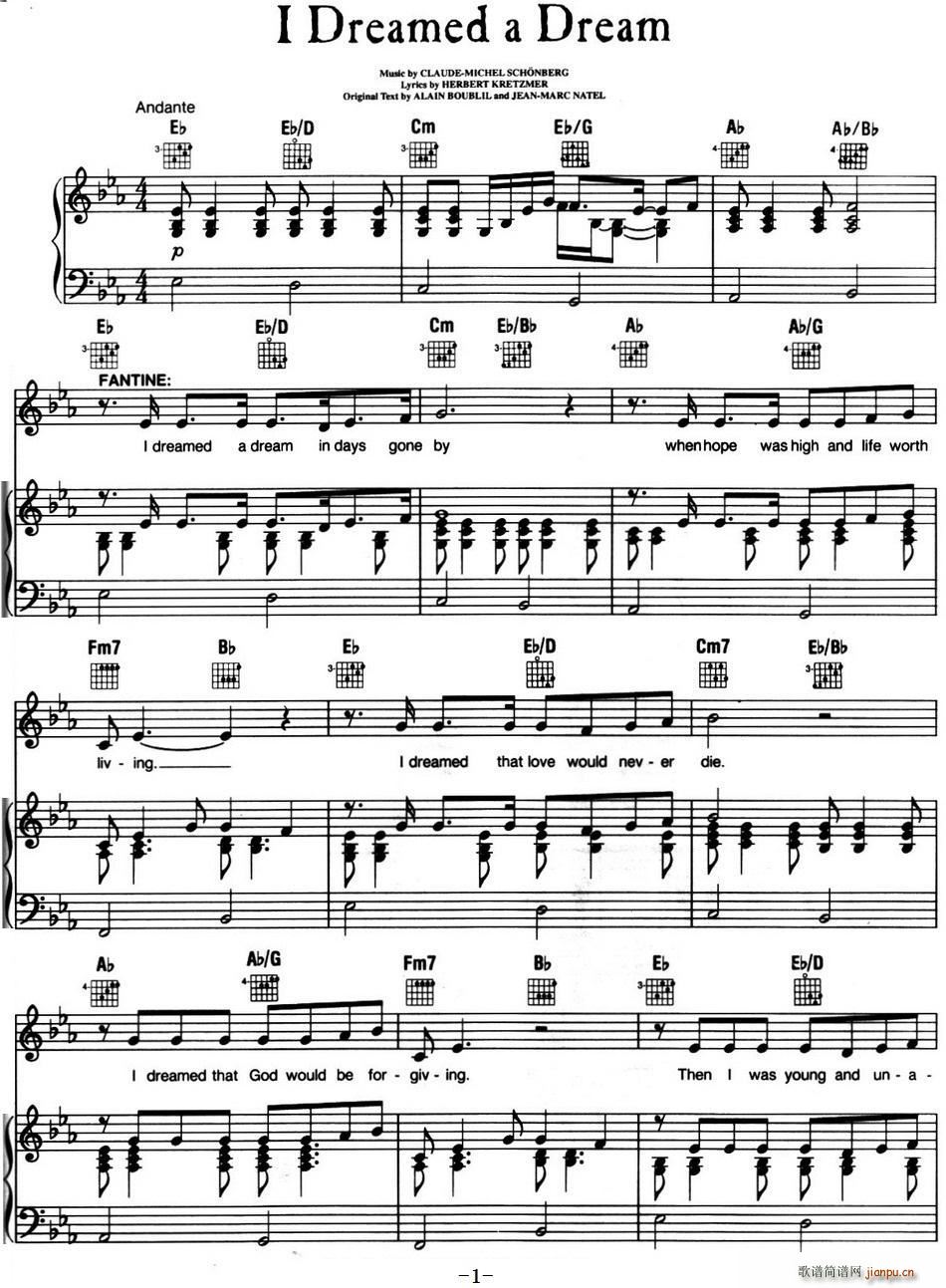 I Dreamed a Dream (l ) K Les Miserables x(ʮּ)1