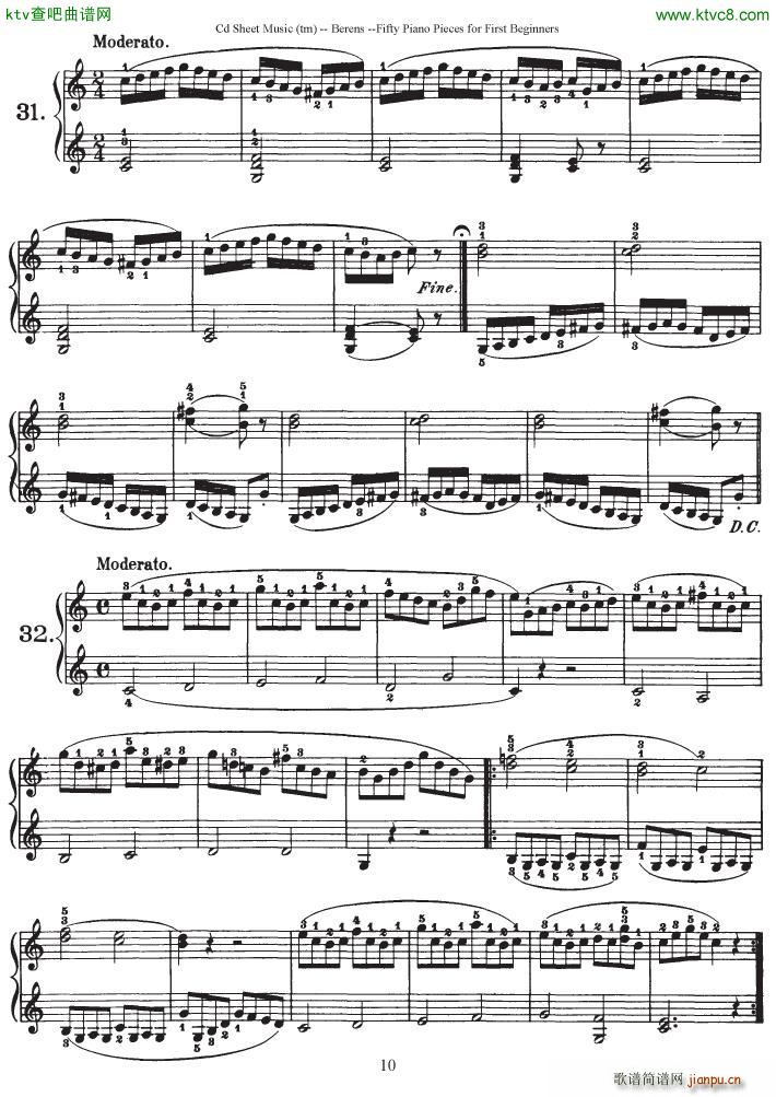 Berens op 70 50 Piano Pieces for Beginners(V)10
