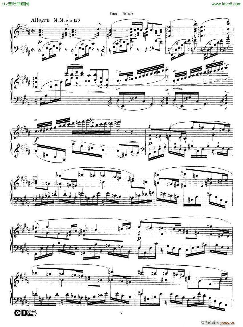 Faure Ballade Op 19(V)7