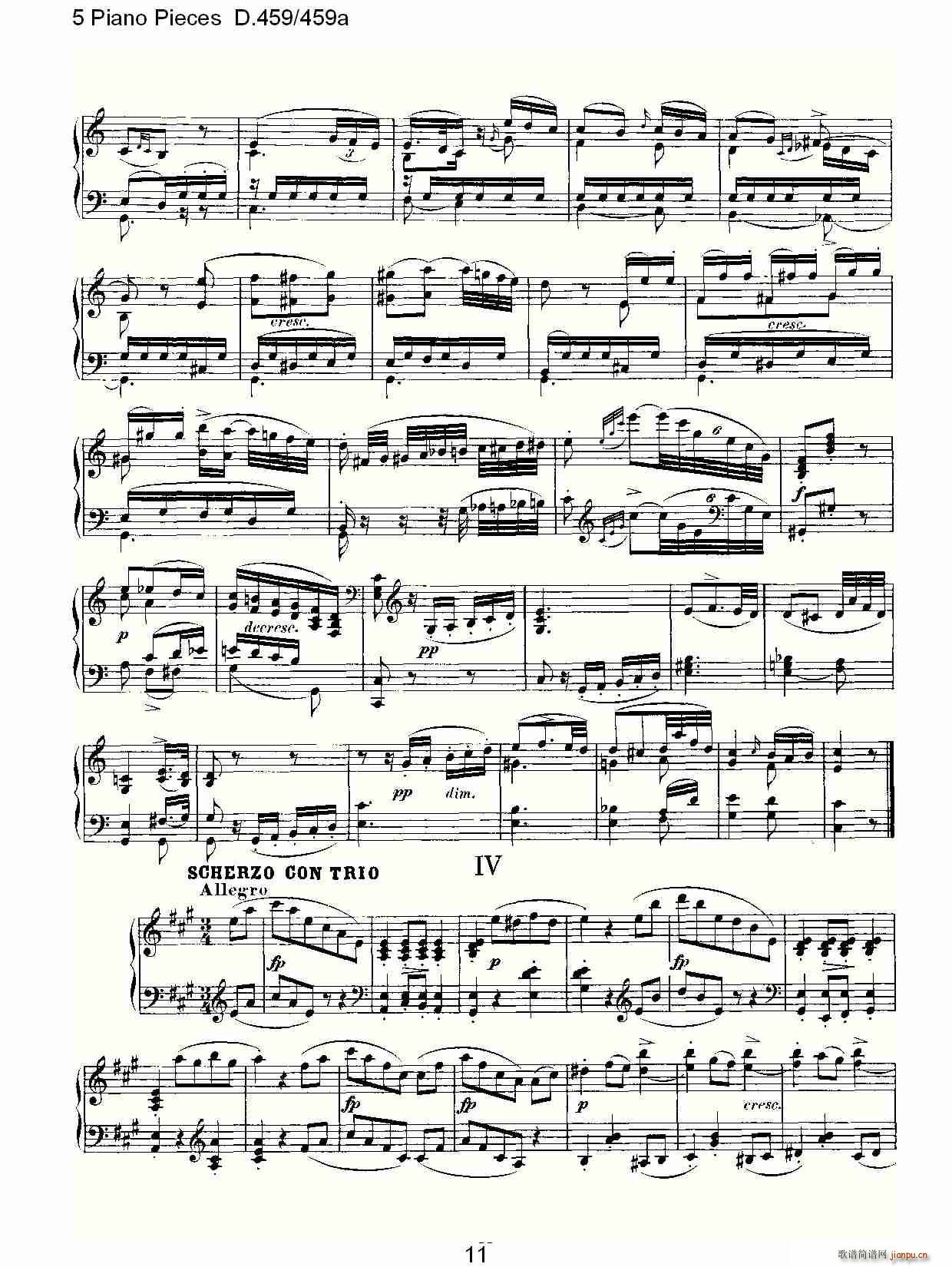 5 Piano Pieces D.459459a(V)11