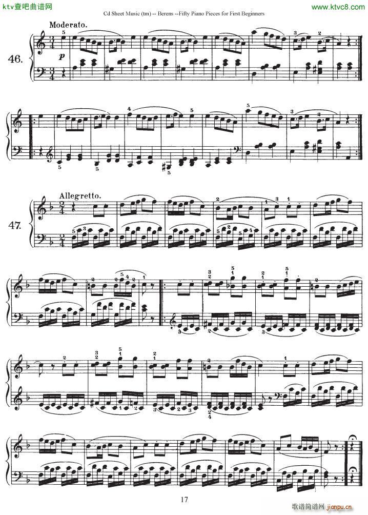 Berens op 70 50 Piano Pieces for Beginners(V)17