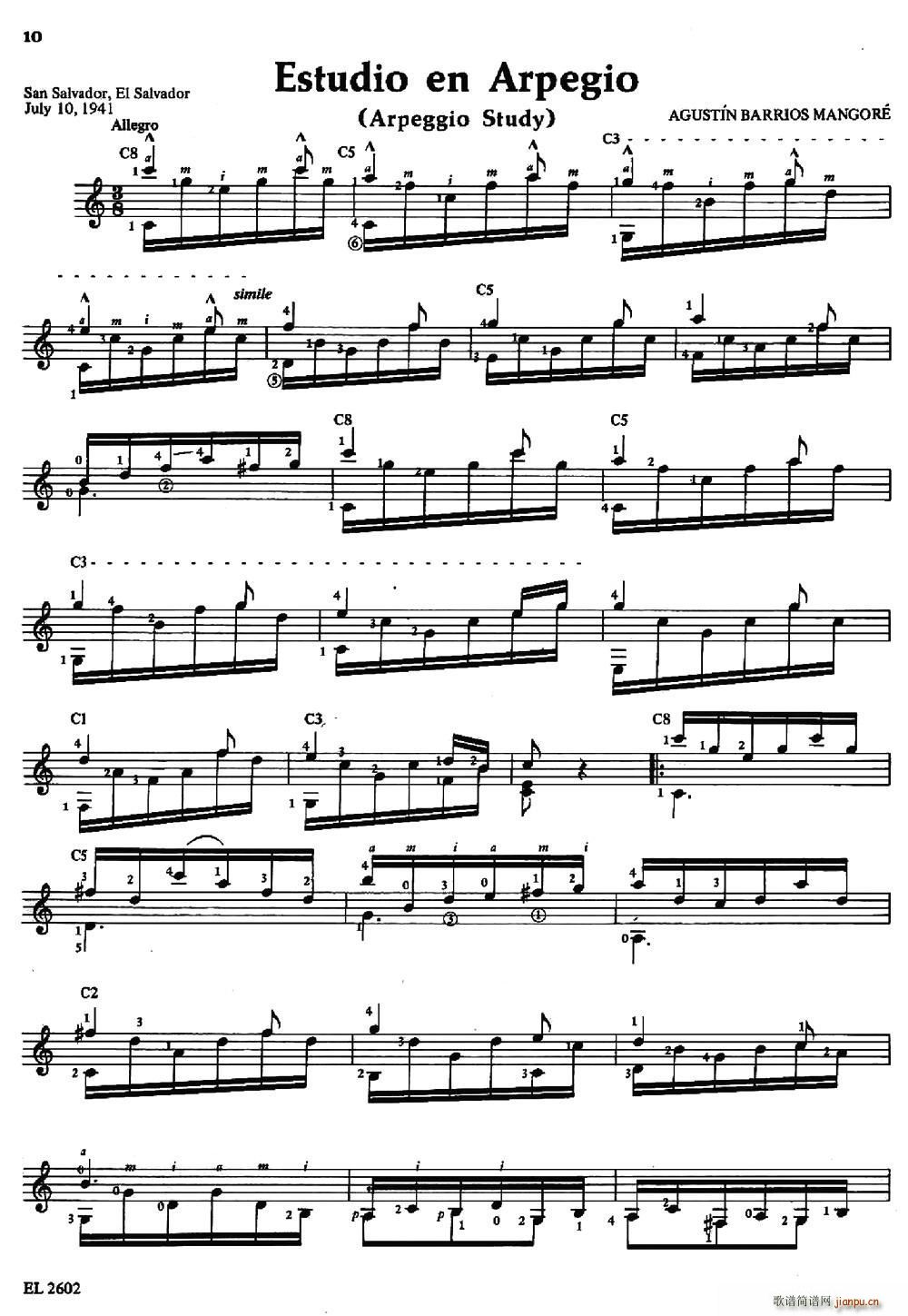 Estudio en Arpegio ŵ伪(V)1