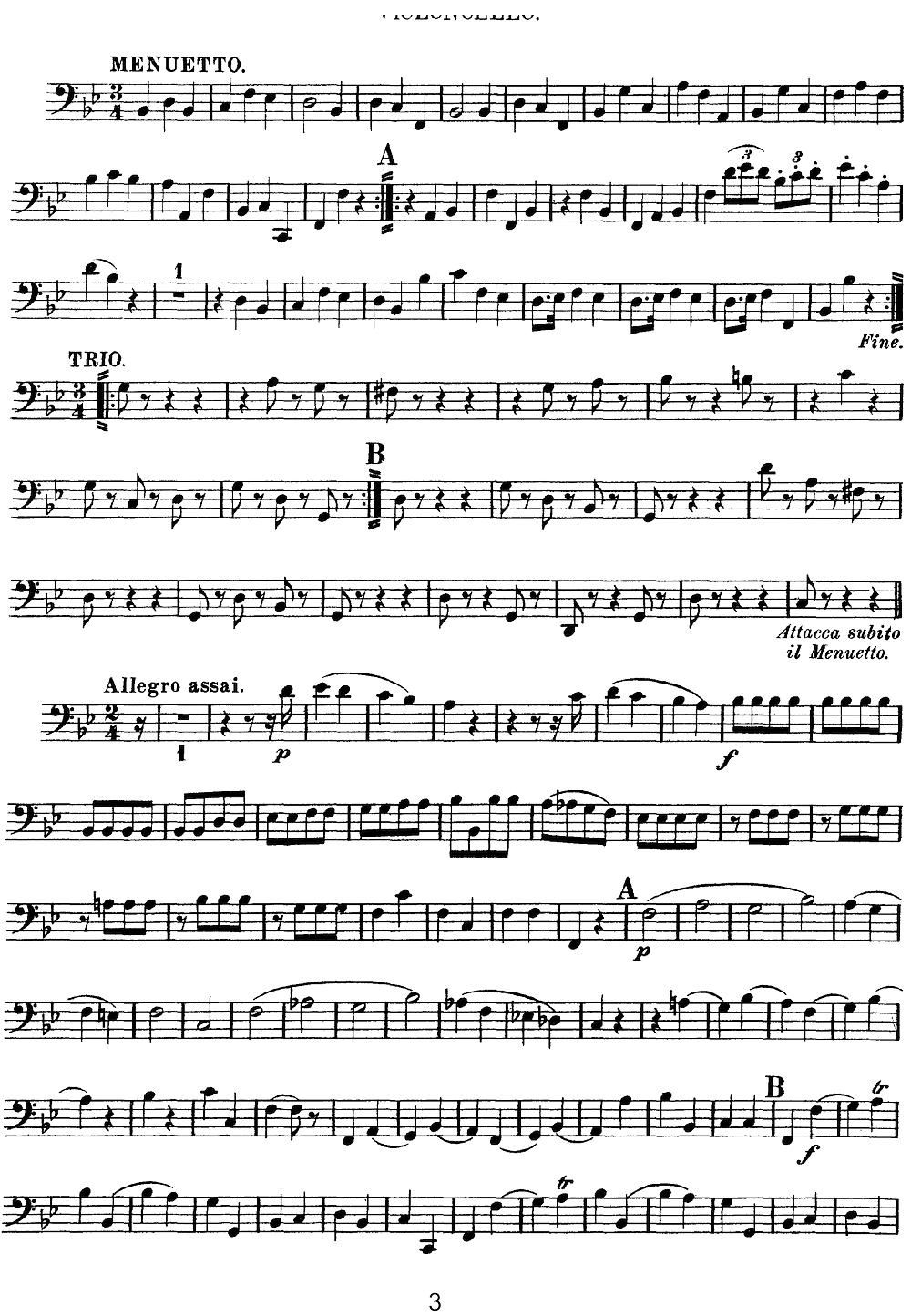 Mozart Quartet No 12 in Bb Major K 172 Cello(ʮּ)3