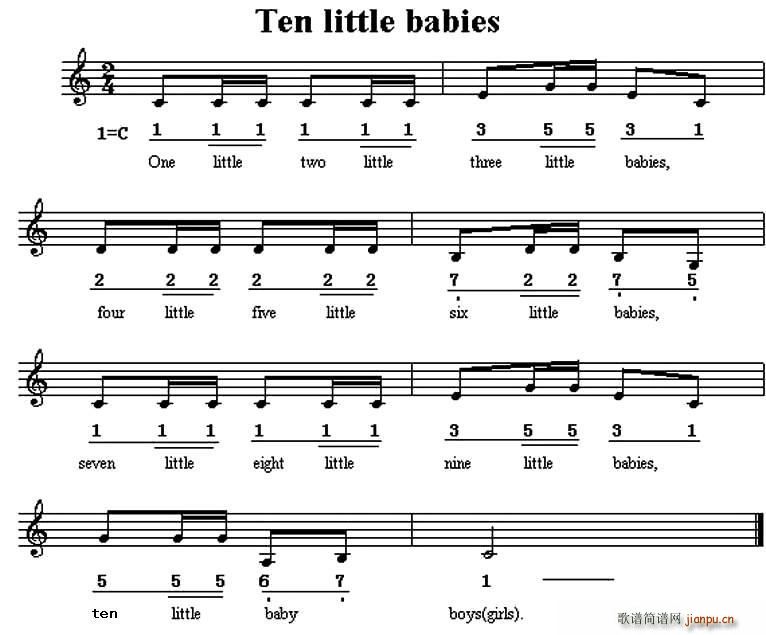 Ten little babies ʮ(g)Сͯ Ӣă(ʮּ)1