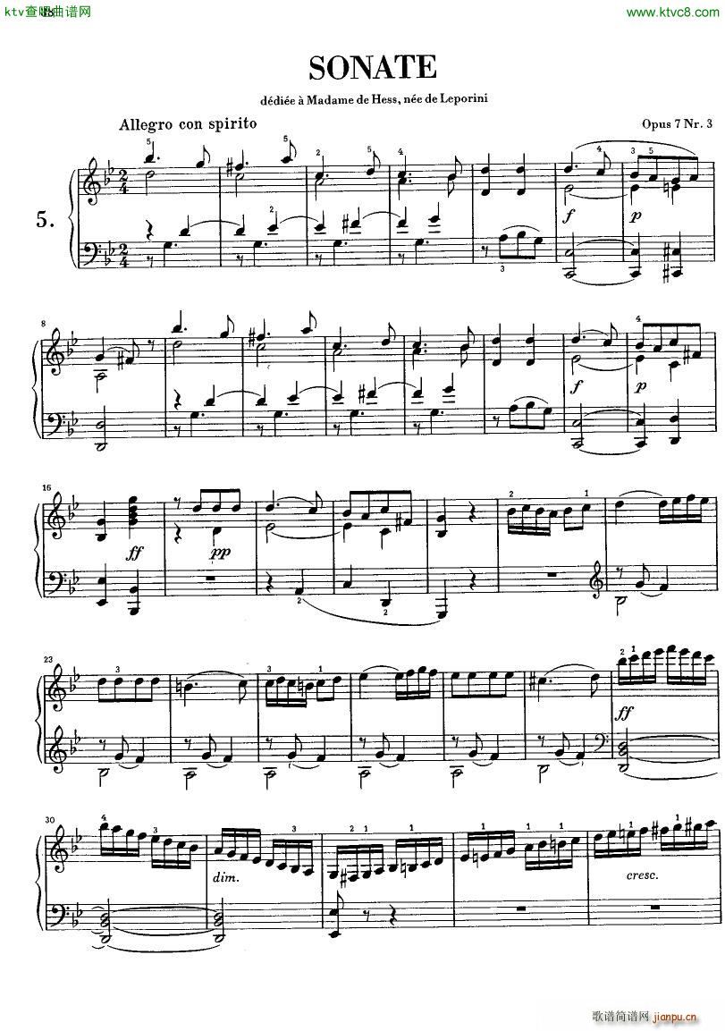 Clementi Sonate op 7 No 3(V)1
