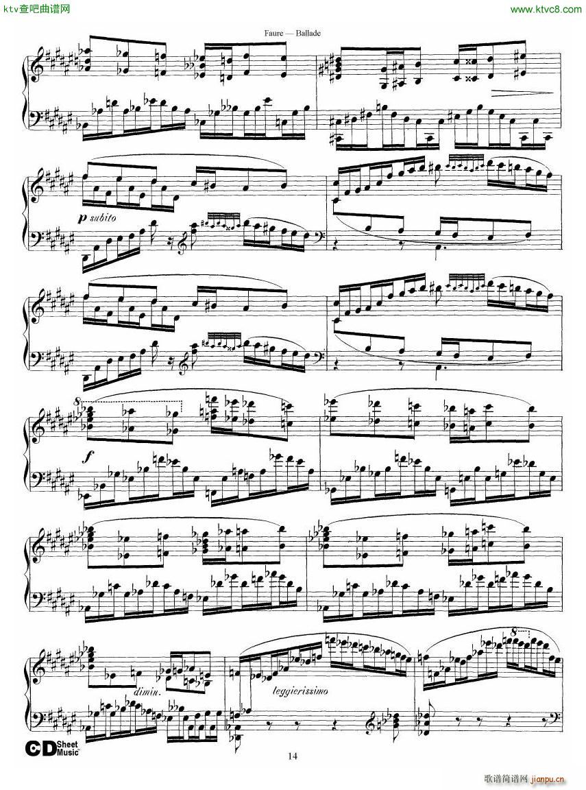Faure Ballade Op 19(V)14