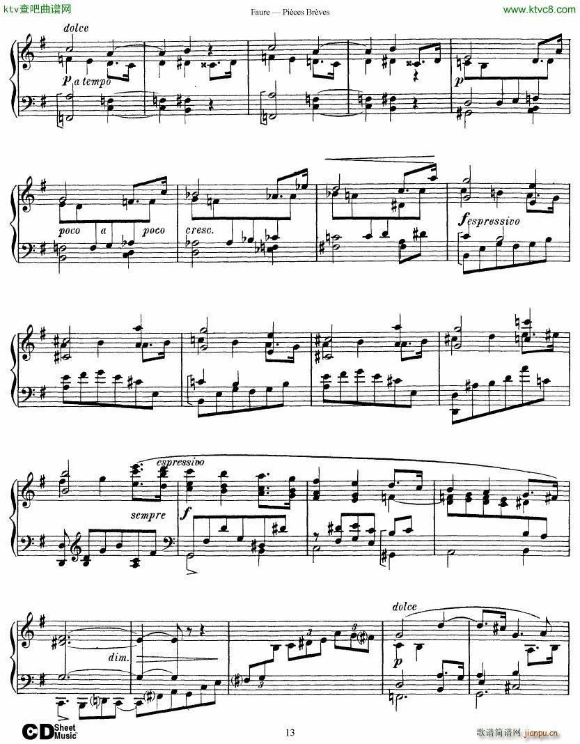 Faure 8 Pieces Breves Op 84(V)13