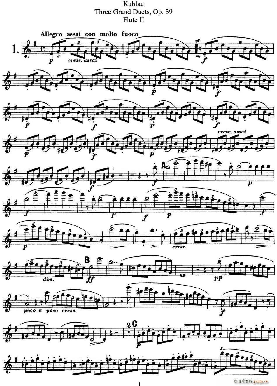 L(chng)ѶOp 39 Flute 2 No 1(ѺV)1